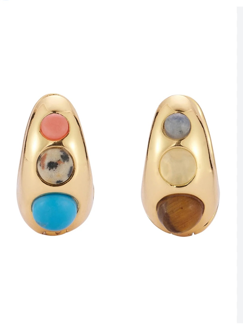 Mignonne Gavigan Teardrop Semi-Precious Stone Hoop Earrings
